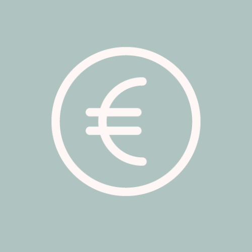 Icône symbole euro, coût du traitement